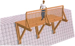 Passerelle en bois à Quillebeuf-sur-Seine